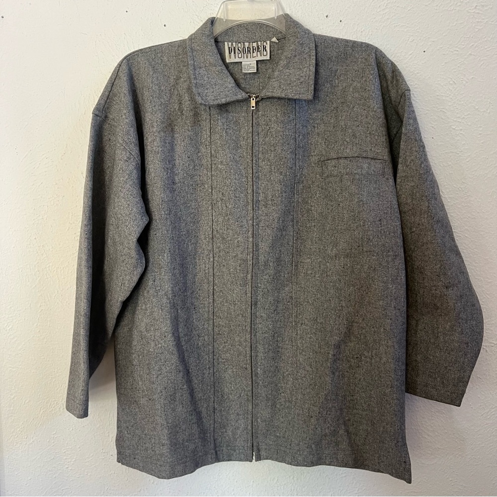 Vintage women’s disorder gray wool zip jacket